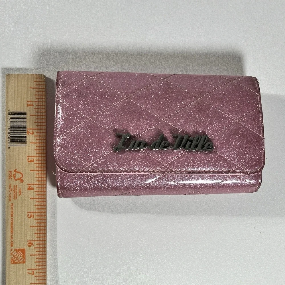 Lux de Ville Route 66 Wallet Baby Pink Lamé Quilted Retro Pinup Rockabilly
